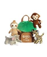 ebba Small Sloth And Friends Baby Talk Engaging Baby Plush Toy Multicolor 6"