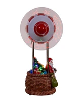 Kurt Adler 8-Inch Battery Operated Musical Santa Hot Air Balloon Table Piece with Digital Propeller