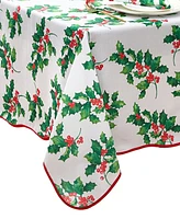 Elrene Classic Holly Scallop Border Rectangle Tablecloth