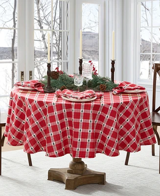 Elrene Sherwood Tree Dobby Cotton Round Tablecloth, 70"x 70"