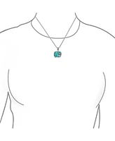 Bling Jewelry Bali Indian Style Tribal Elephant Natural Stone Pendant Oxidized Sterling Silver Necklace With Chain