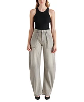 Steve Madden Women's Hansen Cotton High-Rise Barrel-Leg Pants