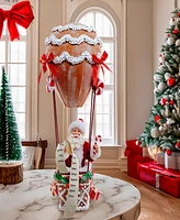 Kurt Adler Musical Santa Hot Air Balloon Table Piece, 12 Inches