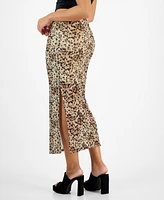 Bar Iii Women's Printed Midi Mesh Pull-On Skirt, Created for Macy's