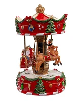 Kurt Adler Fabriche Musical Irish Santa with Wreath, 8.7 Inches