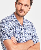 Club Room Men's Floral Silk-Blend Short-Sleeve Button-Down Shirt, Created for Macy's