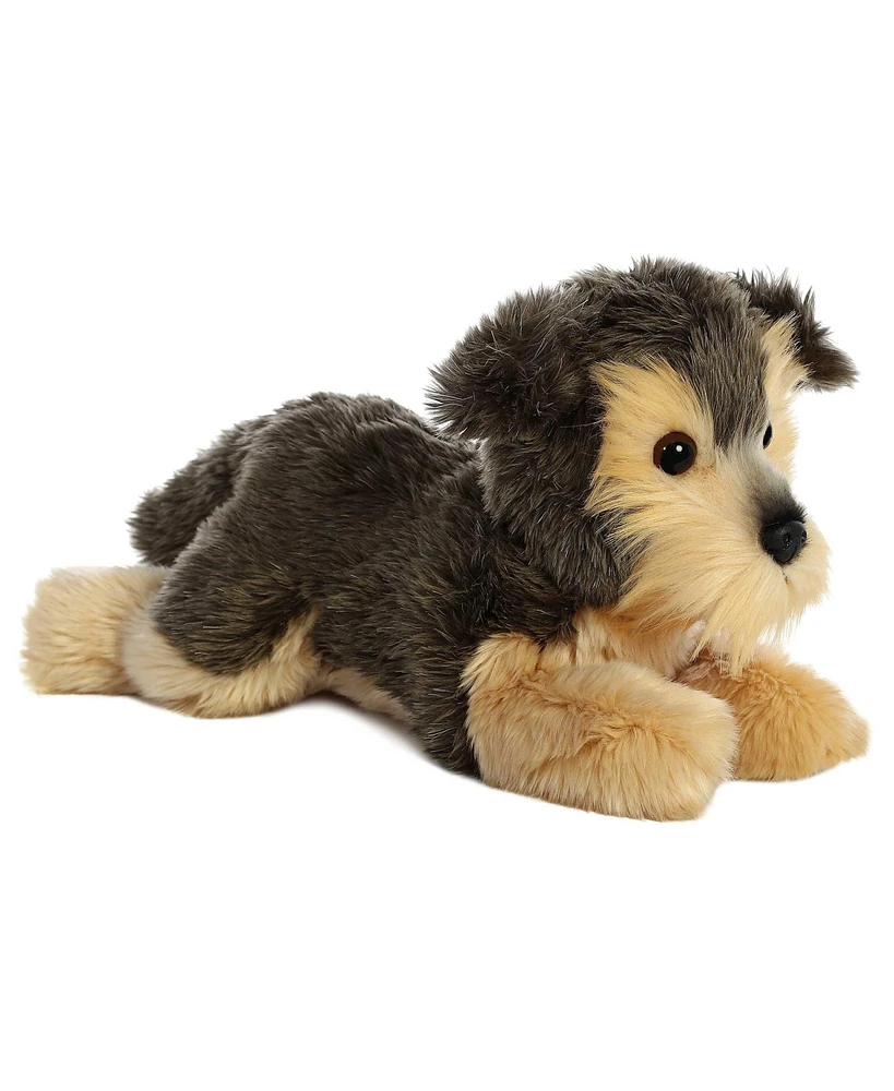 Aurora Medium Yorky Flopsie Adorable Plush Toy Gray 12"