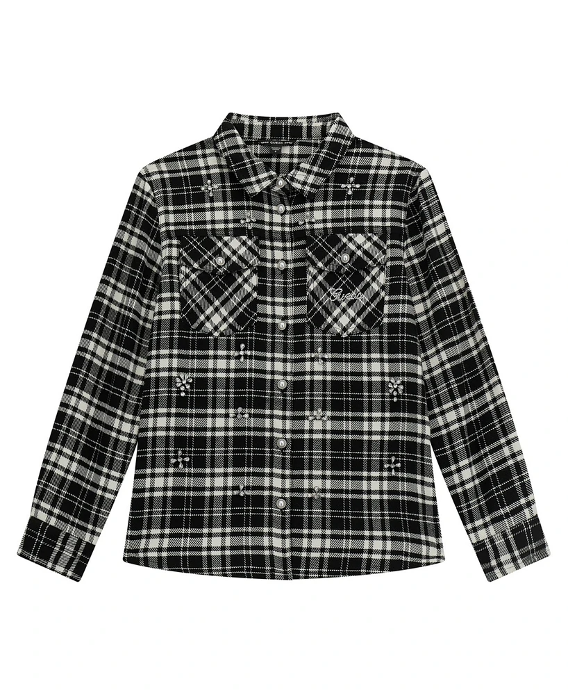 Guess Big Girls Twill Long Sleeve Shirt