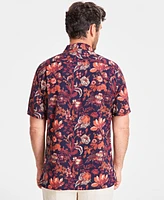 Club Room Men's Floral Silk-Blend Short-Sleeve Button-Down Shirt, Created for Macy's