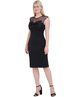 Eliza J Women's Bow-Trim Illusion Sheath Dress