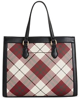 Giani Bernini Plaid Saffiano Medium Book Tote, Created for Macy's