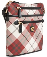 Giani Bernini Plaid Saffiano North South Small Crossbody, Created for Macy's