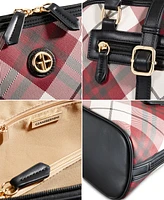 Giani Bernini Plaid Saffiano Medium Dome Satchel, Created for Macy's