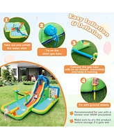 Inolait Inflatable Water Slide with Splash Pool and Climbing Wall for Outdoor Indoor without Blower