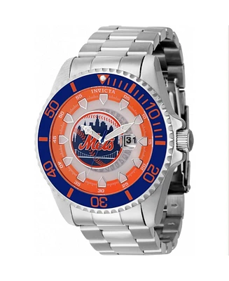 Invicta Men's 43471 Mlb New York Mets Quartz Multifunction Blue, White, Silver, Orange Dial Watch