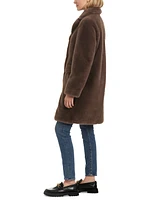 Jones New York Women's Faux-Fur Notched Collar Blazer Coat