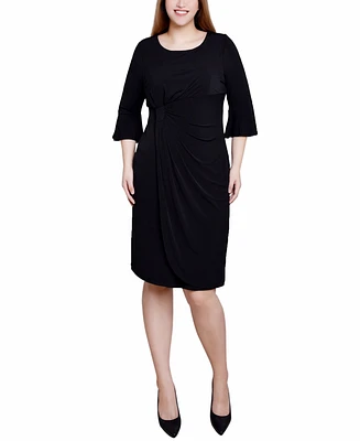 Ny Collection Petite 3/4 Length Trumpet Sleeve Dress