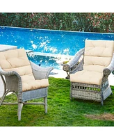 Skonyon Tufted Patio High Back Chair Cushion with Non-Slip String Ties