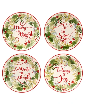 Certified International Winter Greens Dessert Plates, Set of 4