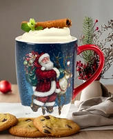 Certified International Santa's Secret Mugs, Set of 4