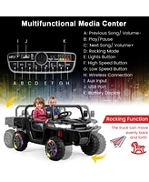 Sugift 2-Seater Kids Ride On Dump Truck with Bed and Shovel