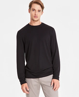 Alfani Alfatech Long Sleeve Crewneck T-Shirt, Created for Macy's