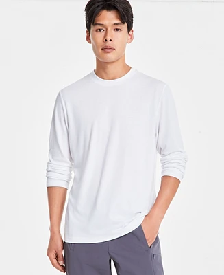 Alfani Alfatech Long Sleeve Crewneck T-Shirt, Created for Macy's