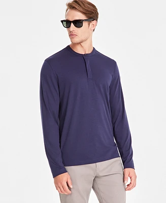 Alfani Men's Alfatech Solid Henley, Created for Macy's