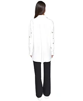 Karl Lagerfeld Paris Women's Embellished Button-Front Top