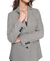 Karl Lagerfeld Paris Women's Sequined Houndstooth Blazer