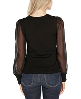 Belldini Women's Embellished Neckline Sweater