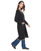 Karl Lagerfeld Paris Women's Logo-Tape Duster Cardigan