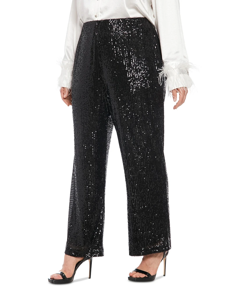 Muse Plus Sequined Pull-On Pants