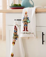 Fiesta Giver Nutcracker Holiday Holly Sprig Kitchen Towel 16" x 28", Set of 2