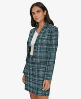 Calvin Klein Women's Two-Button Cropped Tweed Blazer