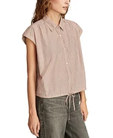 Lucky Brand Women's Striped Cotton Button-Front Shirt