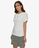 Calvin Klein Women's Short-Sleeve Cowlneck Blouse