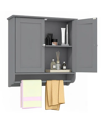 Skonyon Wall Mounted Bathroom Storage Medicine Cabinet with Towel Bar