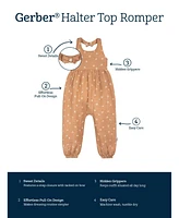 Gerber Toddler Girls Gauze Halter Romper