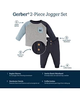 Gerber Baby Boys s Long Sleeve Top and Jogger Set, 2 Piece