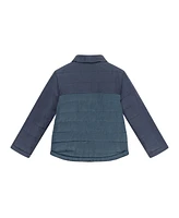 Andy & Evan Toddler Boys Toddler/Child Navy/White Reversible Flannel Puffer Jacket