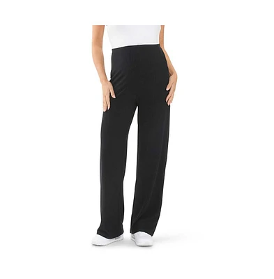 Ripe Maternity Cindy Rib Straight Leg Pant Black