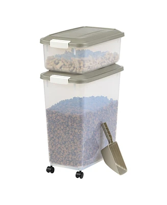 Iris 3-Piece Airtight Food Storage Container Combo with Scoop for Pet, Dog, Cat and Bird Food