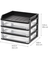 Iris Medium Desktop Drawer System, 1 Pack, Black