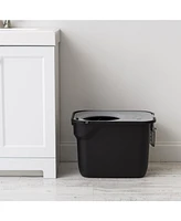 Iris Top Entry Cat Litter Box with Scoop, Black