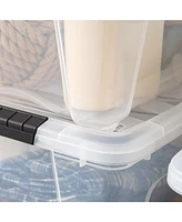 Iris 6 Pack 32qt Clear View Plastic Storage Bin with Lid and Secure Latching Buckles