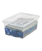 Iris 12 Pack 17 Quart Plastic Storage Bin Tote Organizing Container, Clear