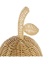 Kaplan Early Learning Pear Washable Wicker Floor Basket