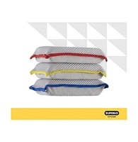 Superio 3-Pack Microfiber Multicolor Kitchen Dishwashing Sponges-Red, Blue, & Yellow