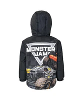 Monster Jam Boys Zip Up Puffer Jacket to Grave Digger El Toro Loco Megalodon